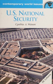Us National Security A Reference Handbook Watson Cynthia Ann