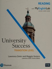 University Success Reading Transition Level Zwier Lawrence J