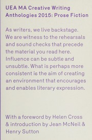 Uea 2015 Prose Creative Writing Anthology Prose Cross