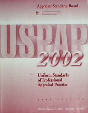 Uniform Standards Of Professional Appraisal Practice 2002 Ed Appraisal Foundation Appraisal Standards Board