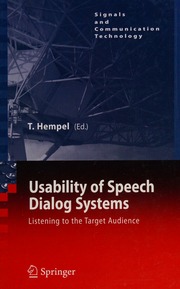 Usability Of Speech Dialog Systems Listening To The Target Audience Hempel