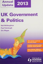 Uk Government And Politics Annual Survey 2013 Fairclough Paul