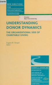 Understanding Donor Dynamics The Organizational Side Of Charitable Giving Tempel