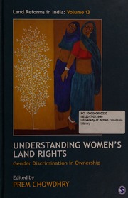Understanding Womens Land Rights Gender Discrimination In Ownership Chowdhry