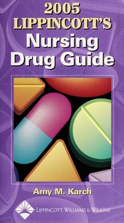 2005 Lippincotts Nursing Drug Guide Karch Amy Morrison 1949
