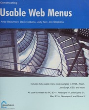 Usable Web Menus 1 Edition Beaumont Andy