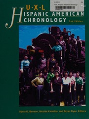 Uxl Hispanic American Chronology 2nd Ed Benson Sonia Kanellos