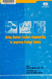 Using Human Factors Engineering To Improve Patient Safety 1 Edition Gosbee