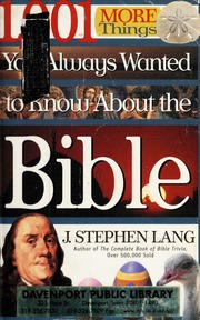 1001 More Things You Always Wanted To Know About The Bible Lang