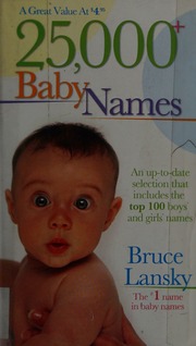 25000 Baby Names Lansky Bruce