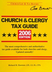 2007 Church And Clergy Tax Guide 2007 Edition Cpa Richard Hammar Jd Llm
