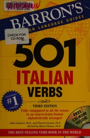 501 Italian Verbs 3rd Ed Colaneri John 1930 Luciani Vincent
