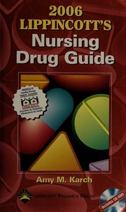 2006 Lippincotts Nursing Drug Guide Bkcdrom Edition Karch
