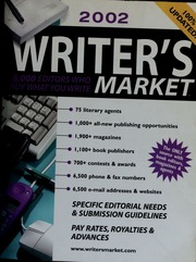 2002 Writers Market 8000 Editors Who Buy What You Write Rev Ed Edition Holm