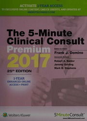 The 5minute Clinical Consult Premium 2017 Domino Frank J Editor Baldor