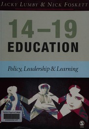 1419 Education Policy Leadership And Learning Lumby Jacky