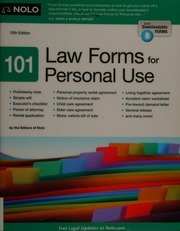 101 Law Forms For Personal Use 10th Edition Nolo Firm