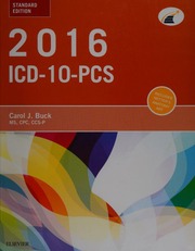 2016 Icd10pcs Standard Edition Buck Carol J Author