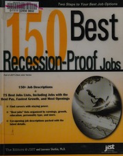 150 Best Recessionproof Jobs Shatkin Laurence Jist Publishing