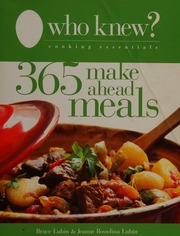 365 Make Ahead Meals Lubin Bruce Lubin Jeanne Bossolina
