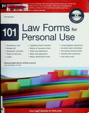 101 Law Forms For Personal Use 7th Ed Ralph E Warner