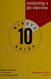 10 Minute Guide Conducting A Job Interview Larson William W