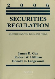 2006 Securities Regulation Selected Statutes Rules And Forms 2006 Ed Cox