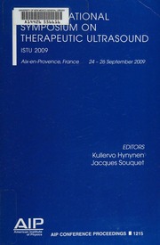 9th International Symposium On Therapeutic Ultrasound Istu 2009 Aixenprovence France 2426 September 2009 International Symposium On Therapeutic Ultrasound 2002 9th 2009 Aixenprovence