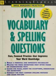 1001 Vocabulary Spelling Questions 2nd Ed Learningexpress Organization
