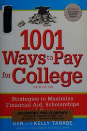 1001 Ways To Pay For College Sixth Edition Tanabe Gen S Tanabe