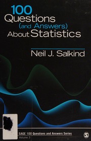 100 Questions And Answers About Statistics Salkind Neil J