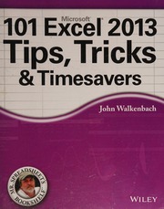 101 Excel 2013 Tips Tricks Timesavers Walkenbach John Author