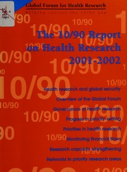 The 1090 Report On Health Research 20012002 Davey Sheila Global Forum For Health Research Organization