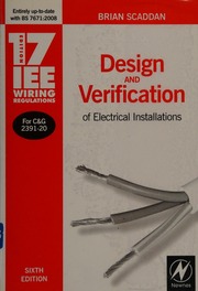 17th Edition Iee Wiring Regulations Design And Verification Of Electrical Installations 6th Ed Scaddan