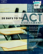 30 Days To The Act Assessment Moran Margaret American College Testing Program
