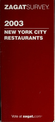 2003 New York City Restaurants Diuguid Carol Gathje Curtis Cohn