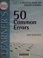 50 Common Errors A Practical Guide For English Learners Marsden