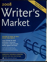 2008 Writers Market Where How To Sell What You Write 87th Annual Ed Brewer