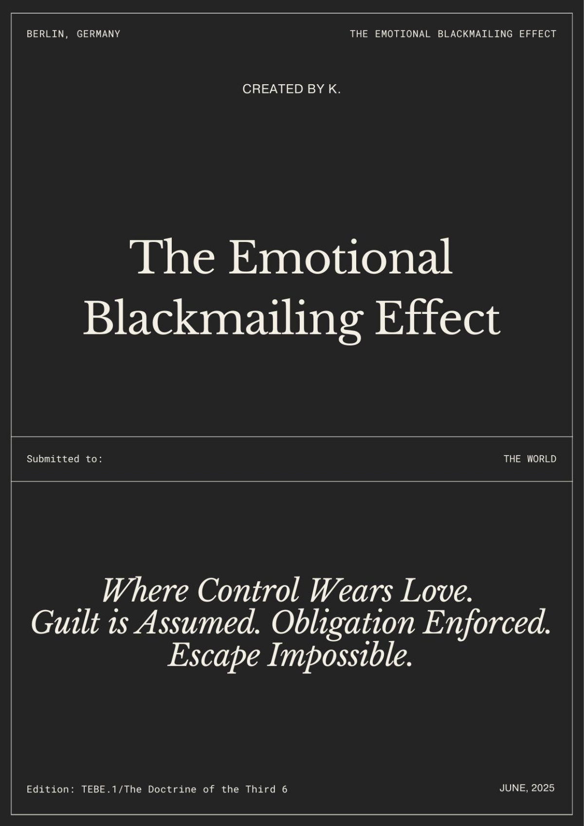 The Emotional Blackmailing Effect Mohamed