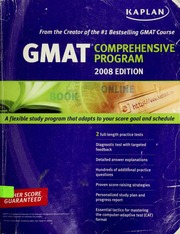 Gmat Comprehensive Program Rev Edition Kaplan Test Prep And Admissions