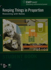 Keeping Things In Proportion Reasoning With Ratios Student Book Schmitt