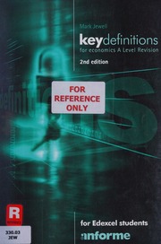 Key Definitions For Economics A Level Revision For Edexcel Students 2nd Ed Jewell