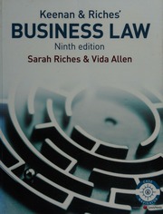 Keenan And Riches Business Law 9th Ed Sarah Riches And Vida Allen Riches