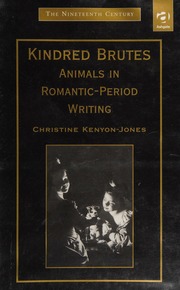 Kindred Brutes Animals In Romantic Period Writing Kenyonjones