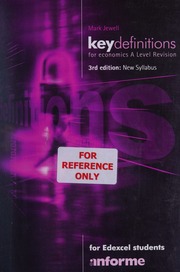 Key Definitions For Economics A Level Revision For Edexcel Students Jewell