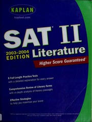Sat Ii Armstrong Tony Stanley H Kaplan Educational Center New York
