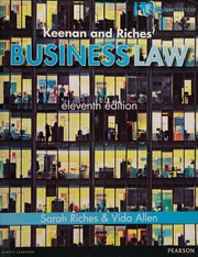 Keenan And Riches Business Law Riches Sarah 1954 Author Allen