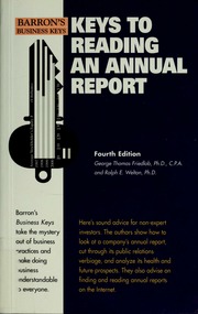 Keys To Reading An Annual Report 4 Edition Friedlob G Thomas