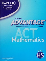 Kaplan Advantage Act Mathematics Kaplan Inc Issuing Body