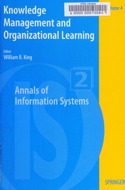 Knowledge Management And Organizational Learning King William Richard